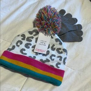 Capelli of New York Multicolor Hat and Gloves Set for Kids